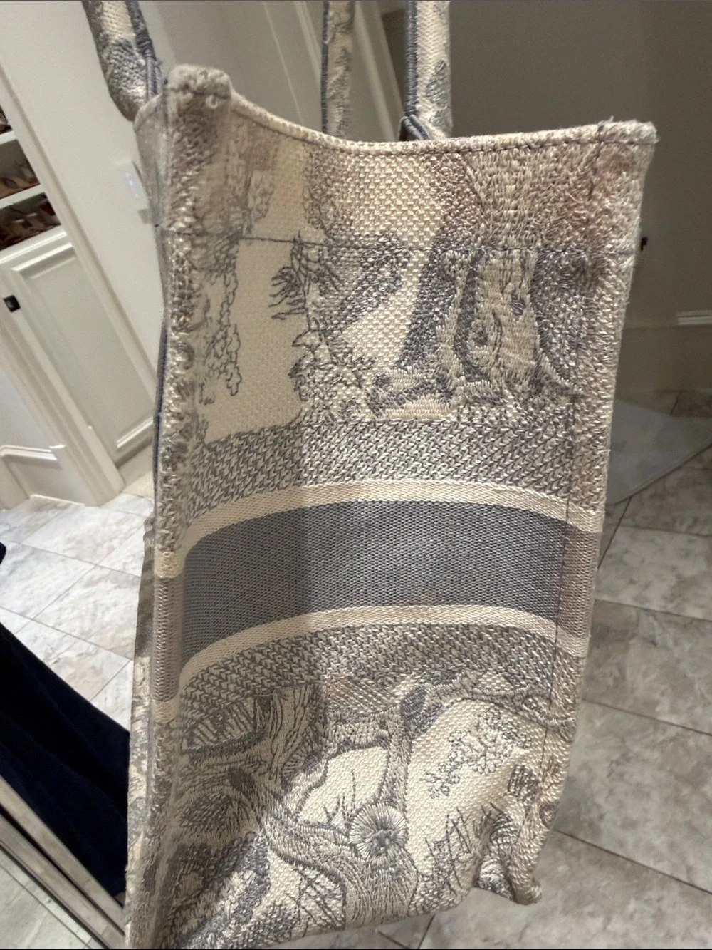 Dior Beige & Gray Christian Dior Book Tote